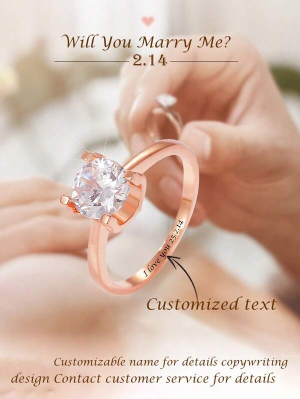 Custom Text Engraved Ring, Suitable For Women/Men's Everyday Wear, Engagement Ring, Valentine's Day Gift, Personalized Jewelry Gift For Her/Him