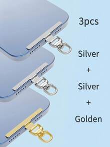 1/2/3 件超薄不锈钢防丢失挂绳贴纸垫 - 不会损坏手机，可更换手机挂绳组件、挂绳连接器 - 經典顏色 - 查看 6