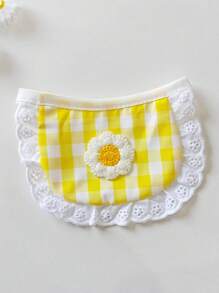 1pc Pet Daisy Plaid Bib, Cute Dog Bandana, Stylish Drool Bibs Suitable For Small/Medium Dogs And Cats