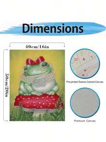1 套青蛙公主艺术 DIY 数字油画套装，成人工艺品，无框艺术油画套装，适用于卧室装饰和艺术墙面装饰，简单有趣的绘画方法，无需绘画基础，实现您的艺术家梦想，沉浸在色彩缤纷的世界中，每一笔都是自我表达，为生活增添浪漫主义，送给家人和朋友的最佳礼物，节日礼物，40 * 50 厘米 - 橄欖綠 - 查看 2