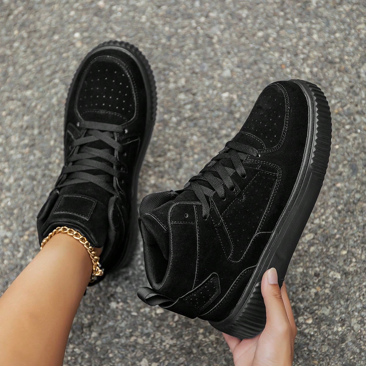 Corre pequeño) Zapatillas de skate de lona caqui con cordones de estilo retro para mujer, zapatillas deportivas versátiles y sencillas para exterior