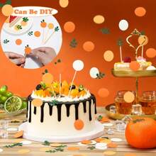100 Stück Konfetti mit Orange-Thema für Neujahrsfeier, gemischte Farben mit Eukalyptus Deko, für Zitrus-Themen Tischdekorationen, Hochzeits-/Geburtstagszubehör