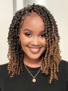 9*6 Lace Wig Braided With Curly Hair Synthetic Fiber Heat Resistant 14 Inch Short Braided Wig For Summer For Women