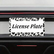 1PC Leopard Print License Plate Frame Skin Texture Pattern Stainless Steel License Plate Holder Front And Rear Car Tags Funny Car Decoration Accessories With Screws 6.3 X 12.2 In Women Men - 12x6 Inch - View 7