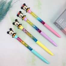 Disney 6Pcs/Set Mickey Minnie Magic Colorful Fairy Stick Internet Celebrity Flow Sand Pen Neutral Pen Student Stationery
