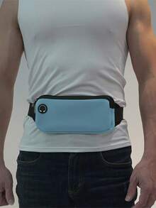 1个10色运动腰包，男士跑步装备，手机袋，迷你骑行包，轻便斜挎包，耳机收纳袋，双层小单肩包（拉链款式随机）（耳机插孔位置随机）