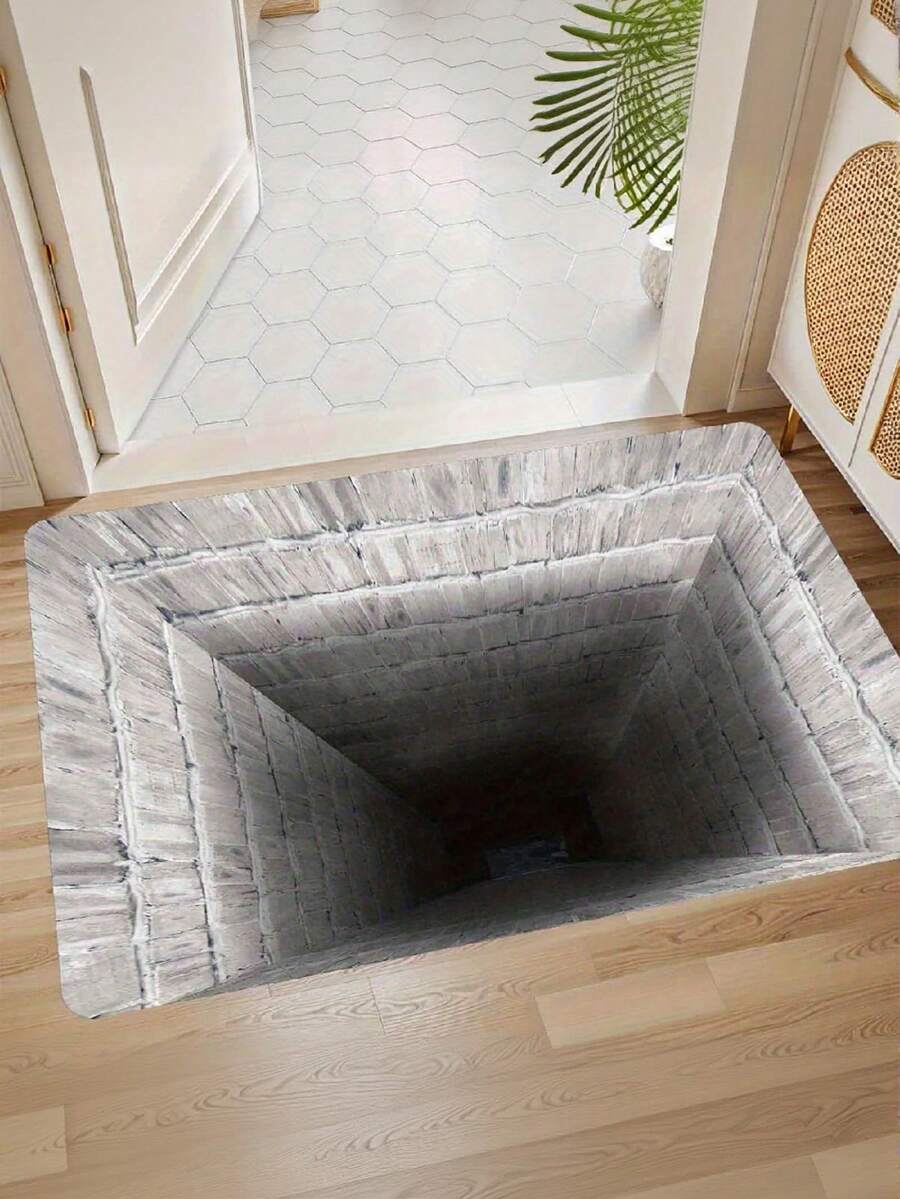 1 件光学错觉门垫 - 无尽的趣味设计，现代简约吸水防滑浴室垫，矩形浴室垫，防油防滑厨房垫，可机洗易清洁入口地毯，入口迎宾地毯，适用于客厅、卧室、厨房、浴室、派对、节日礼物、地毯、门垫、厨房垫、区域地毯、小地毯、垫子、浴室垫、装饰地毯、家居装饰、浴室垫浴室厨房装饰 - 彩色 - 查看 1