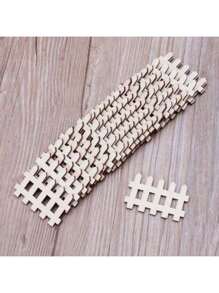 5Pcs Cut Wood Fence Decoration Wooden Shape Craft Wedding Decoration