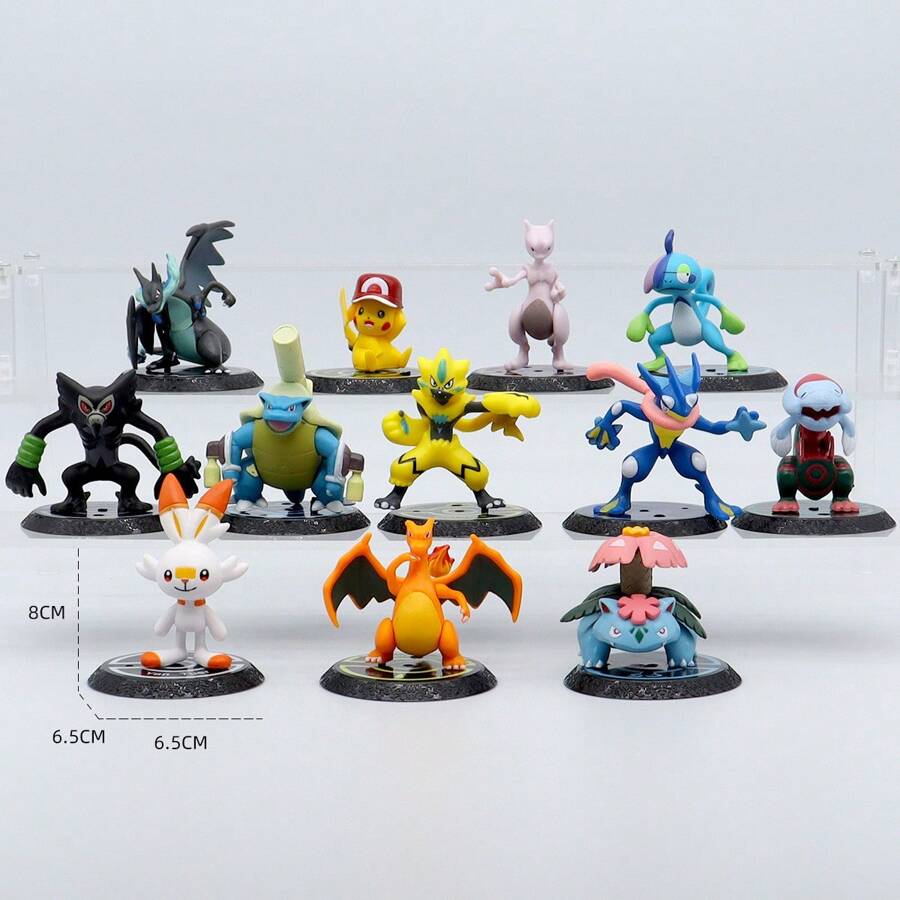 pokemon 1 Stück Pokémon Pikachu Action Figur Serie, Pikachu Puppe Figur, süße Taschenmonster Action Figur, Sammlerstück Dekoration Geschenk, zufälliger Stil