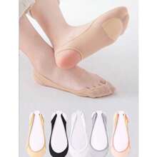 1/5 paires de chaussettes bateau invisibles pour femmes. Chaussettes en silicone d'été anti-dérapantes pour chaussures à talons hauts. Chaussettes fines en soie glacée sans semelle