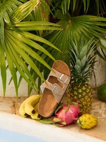 Tropiscape Fashion Buckle Flat Slippers Holiday Style Summer Men's And Women's Beach Buckle Outdoor Leisure Slippers Vacay Vibes Vacation Relax Beach Autumn Winter Gifts