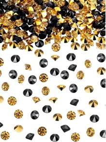 10.000 stuks gouden acryl diamanten confetti, sprankelende diamanten confetti voor feestdecoratie, bruiloften, verjaardagen, afstuderen, lente- en zomerdecoratie voor op tafel, decoratie voor bruiloften, tafeldecoratie, doe-het-zelf accessoires, vaasvuller, foto-rekwisieten, aquariumvuller