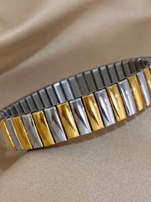 1 Stück Mehrfarbiges elastisches Armband Edelstahl Armband für Frauen Silber Armreif für Alltag, Party, Hochzeit, Geburtstag, Schmuckgeschenke