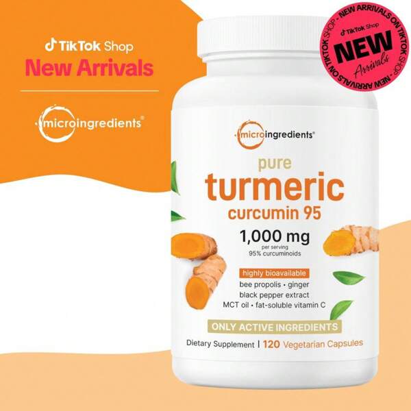 Turmeric Curcumin 1,000mg | 95% Curcuminoids With Black Pepper & MCT Oil For Ultimate Absorption, No Filler, No GMO - 120 Vegetarian Capsules
