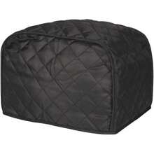 4 Slice Toaster Cover, Polyester Fabric Quilted Four Slice Toaster Appliance Dust-Proof Cover For Kitchen Small Appliance Dust And Fingerprint Protection (Black) - Two Slice - 查看 1