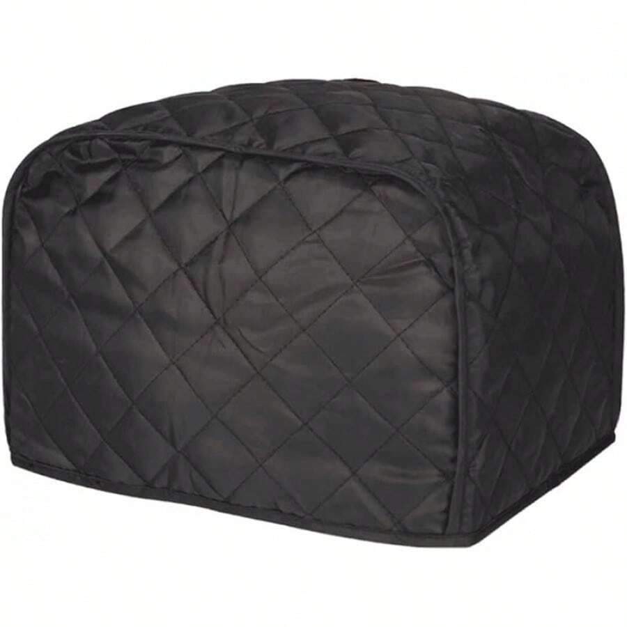 4 Slice Toaster Cover, Polyester Fabric Quilted Four Slice Toaster Appliance Dust-Proof Cover For Kitchen Small Appliance Dust And Fingerprint Protection (Black) - Two Slice - 查看 1