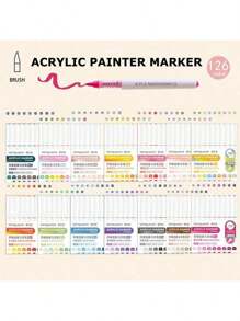 Languo 240/192/96 Colors Straight Liquid Soft-Bristled Acrylic Marker Pen, Student Art Professional Painting And Drawing Filling Color Brush, Diy Graffiti Painting Character Skin Color Pen, Skin Beauty Pen, Waterproof And Stackable Color Acrylic Marker Pen That Can Paint Wood/Stone/Glass , Back To School Gifts