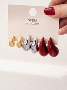 1 Set de Elegantes Pendientes Versátiles de Gota de Estilo Minimalista y Multicolor, Joyería Elegante de Alta Gama para Uso Diario
