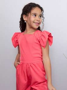 Stylish Long Jumpsuit For Children And Young People - Salmon - View 5
