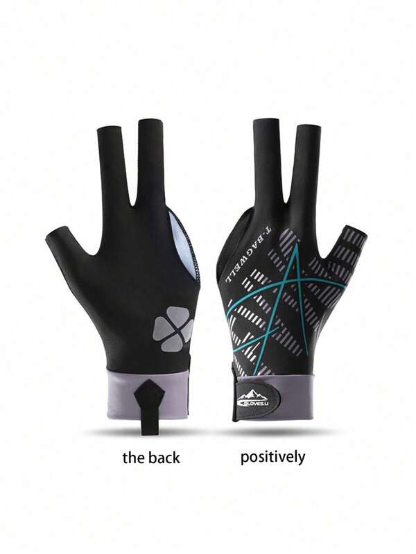 Guanti da biliardo a tre dita aperti, ad alta elasticità, traspiranti e sottili, guanti da snooker antiscivolo per mano sinistra, modelli unisex
