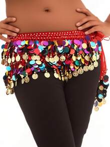 肚皮舞亮片腰带金铜币肚皮舞臀巾女士肚皮舞腰链舞蹈表演腰带