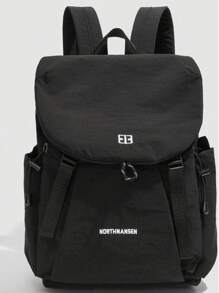 Casual Contrast Color Letter Women Backpack Large Capacity Ladies Fashion Backpack For Travel, Vacation, University Students