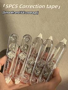 5 件套渐变色修正带，美观可爱的白色胶带，大容量修正带，快干，即时修正，易于使用，适合学校办公用品返校