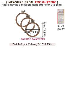 3 قطع إطارات تطريز خشبية بنية مزخرفة على طراز قديم، متوفرة ب- 7 أحجام، مصنوعة من ABS و PVC مع خطافات معدنية للتعليق، مناسبة لديكور المنزل والجدران وزينة عيد الميلاد وعيد الهالوين، إكسسوارات للهاتف والحقيبة والملابس، ديكورات للمكتب والسرير، زينة معلقة للسيارة، تأتي مع 16 إبرة