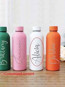 1 Customized 500ml Stainless Steel Water Bottle - Engraved With A Name - Suitable For Outdoor Sports, Running, Hiking, Camping, Playing Ball, And Daily Use, With Multiple Color Options - Ideal Exclusive Gift For Teacher's Day, Father's Day, Graduation Season, Christmas, Mother's Day For Family And Friends, Family Gift Engraved Bottle Stainless Steel Kettle - Multicolor - View 5