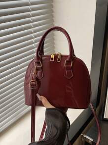 Bolso de mano simple de color sólido y brillo de PU, multifuncional, perfecto para compras, monedero, jóvenes, estudiantes universitarias, ejecutivos. Ideal para la oficina, la universidad, el trabajo, los negocios, los viajes, actividades al aire libre y excursiones.
