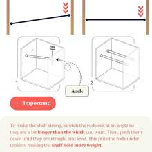 Tension Rod Shelving Expandable Closet Tension Shelf Storage Rack - No Drill Cabinet Tension Rod Shelf Closet No-Slip |   Shelves Cabinet (NO Screw Installation) - Large ( 29"- 41" ) - View 2