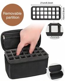 Lipstick Organizer Bag Lip Gloss Lip Balm  Holder Bag Makeup Artist Lipstick Bag With Compartment Cosmetic Bag Women(Black-21holder)