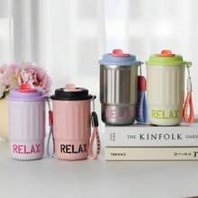 400ml Thermal Cup With Sealing Lid And Handle – Perfect For Coffee, Tea Or Juices Anywhere. - Bạc - Xem 3