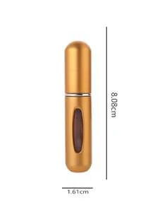 1 Piece 5ml Aluminum Perfume Mini Bottle, Bottom Press Type, Reusable Perfume Spray Bottle, Similar To Lipstick Shape, With A Visible Window, Portable For Travel And Air Travel - Gold - View 4