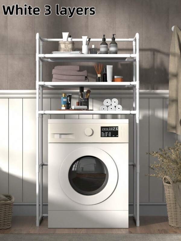 1 pieza Estante para lavadora - Soporte para ahorrar espacio sin lavadora, solución de almacenamiento estilo nórdico, esencial para el hogar