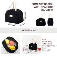Baglemon Baglemon Soft Corduroy Insulated Lunch Bag With Zippers For Women Men, Reusable Lunch Tote For Work Picnic Hiking Beach, Cute Lunch Box Lunch Bags With Double Handles For Adult, Leakproof Cooler Lunch Bag For Office, Small Lunch Bag With Large-Capacity Front Pocket For Travelback To School School Stuff Bag For School Lunch Bag For Women Cooler Bag Picnic Accessories School Accessories