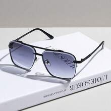 1pc Men's Ombre Gray Double-Beam Glasses, European And American Street Style, Fashionable And Versatile Glasses Suitable For Outdoor Gatherings, Fashion Photo Props, Decorative Glasses, Daily Fashion Accessories, Perfect Gift For Birthday, Holiday, Party, Christmas Back To School Fashionable Preppy School Look