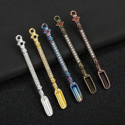 5 uds pala en polvo cuchara suministros de cocina 10 Uds cigarrillo Metal Micro-tuning botellaé hierba polvo pala herramientas Accesorios FUNM