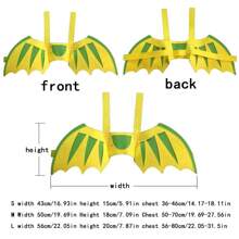 New Pet Dinosaur Transformation Costume Dog/Cat Halloween Flying Dragon Wings Apparel, Funny Harness