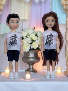 1 peça/2 peças de mini boneca de casal de 14 cm/5,5", acompanha roupas e sapatos de boneca, fantasia de festa para adultos, acessórios para boneca, presente de aniversário, Dia das Mães, presente de Natal, ótimo como lembrancinha de casamento. (Observação: o padrão de algumas roupas pode ser enviado aleatoriamente, mas o estilo é o mesmo.)