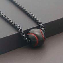 1 Pieza Collar de Béisbol de Acero Inoxidable Joyería para Hombres y Mujeres, Accesorio de Béisbol, Colgante de Béisbol/Softbol de Acero Inoxidable, Joyería Deportiva de Estilo de Pareja