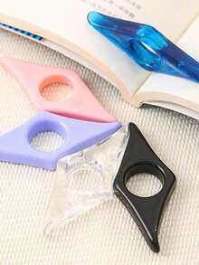 5-Piece Acrylic Thumb Book Holder, Book Page Holder, Thumb Press Bookmark, Reading Aid For Teachers Artistic Style Readers, Students, School Supplies, Back To School - Multicolor - View 6