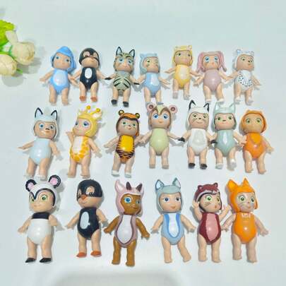 دمى حيوانات محشوة متنوعة مع أطراف قابلة للحركة، دمى ملائكة قابلة للتحويل، تشمل ألعاب كبسولة ذات تصميم وألوان عشوائية