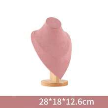 1 pieza de busto de maniquí de madera, soporte de exhibición de collar, modelo de retrato, soporte de almacenamiento de joyería, soporte de escaparate - L - Ver 13