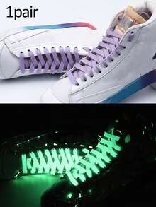 Radiant Glow-In-The-Dark Flat Luminous Shoelaces - Perfect For Low Top Canvas Shoes, Sneakers, And Casual Shoes - Sports Laces For Women Couples Matching Accessory Cute Boots Accessories Wedding Shoes For Bride Heels - Multicolor - View 2