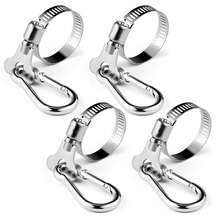 4pcs Durable Stainless Steel Flag Pole Clips, Adjustable 0.75-1.2 Inch Diameter, Hanging Style Clamps Suitable For Boats, Yachts, Trucks, ATVs, Gardens, Houses - Metal Flag Pole Rings, No Power Or Battery Required - Multicolor - View 4
