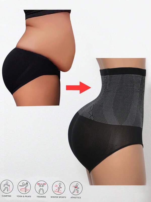 1 Pieza de Bragas de Cintura Alta Sin Costuras Moldeadoras Que Adelgazan el Abdomen, Trainer de Cintura, Modelador Corporal, Lencería Femenina, Levantador de Glúteos, Accesorios de Gimnasio, Fajas Reductoras de Barriga, Fajas Lumbares, Corsé Reductor de Barriga