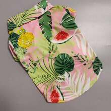 2026 New Vacation Style Fruit Print Shirt, Casual Pet Clothes Hawaiian Style Graphic Shirt For Small/Medium Dogs Like Teddy, Pomeranian, Bichon Frise - Pink - View 6