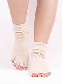 3 oder 1 Paar Pilates Yoga Socken, rutschfeste zehenfreie und fersenlose Zehentrenner-Socken, geeignet für verschiedene Sportarten, kurz, Knöchel, Crew-Länge