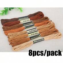8pcs/Pack Premium Embroidery Floss - Mixed Multi-Color Threads For Cross Stitch, DIY Sewing Projects, Crafts - Needle Art Accessories